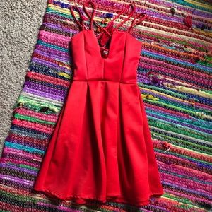 Nice red low neck dress